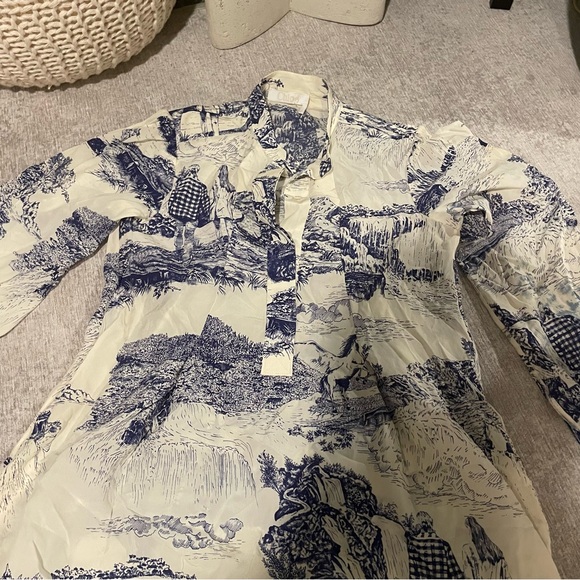 Chloe Toile Longsleeve Silk Minidress - Picture 9 of 16